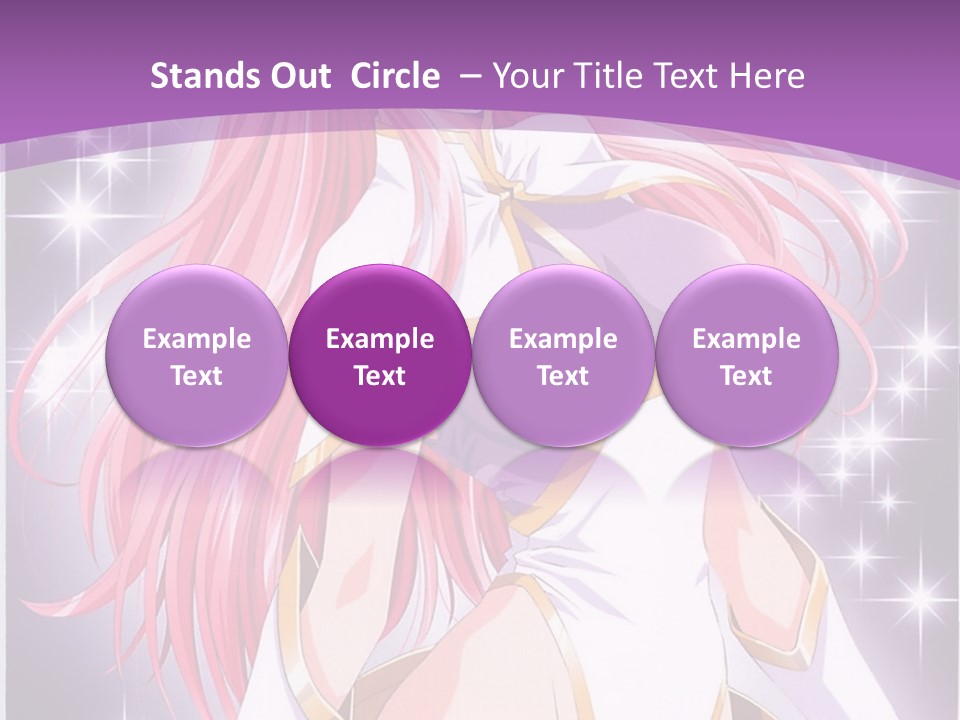 A Girl With Pink Hair Is Standing In Front Of A Purple Background PowerPoint Template