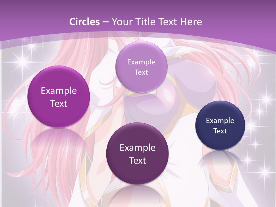 A Girl With Pink Hair Is Standing In Front Of A Purple Background PowerPoint Template