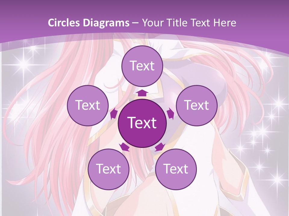 A Girl With Pink Hair Is Standing In Front Of A Purple Background PowerPoint Template