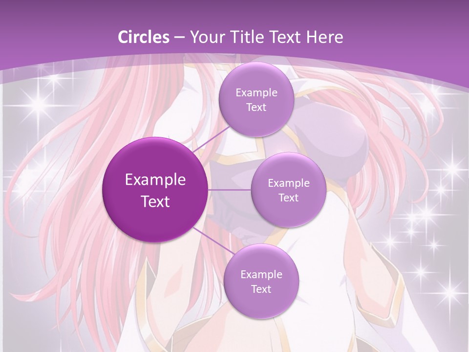 A Girl With Pink Hair Is Standing In Front Of A Purple Background PowerPoint Template