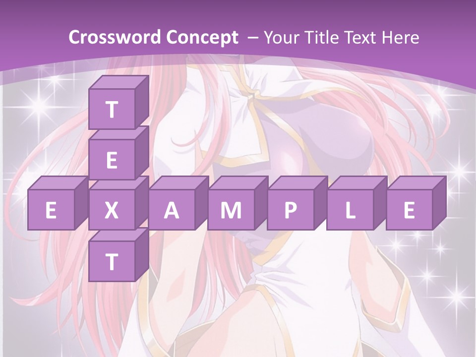 A Girl With Pink Hair Is Standing In Front Of A Purple Background PowerPoint Template