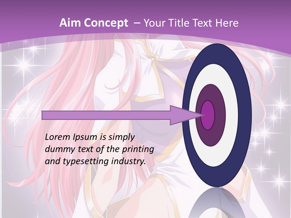 A Girl With Pink Hair Is Standing In Front Of A Purple Background PowerPoint Template