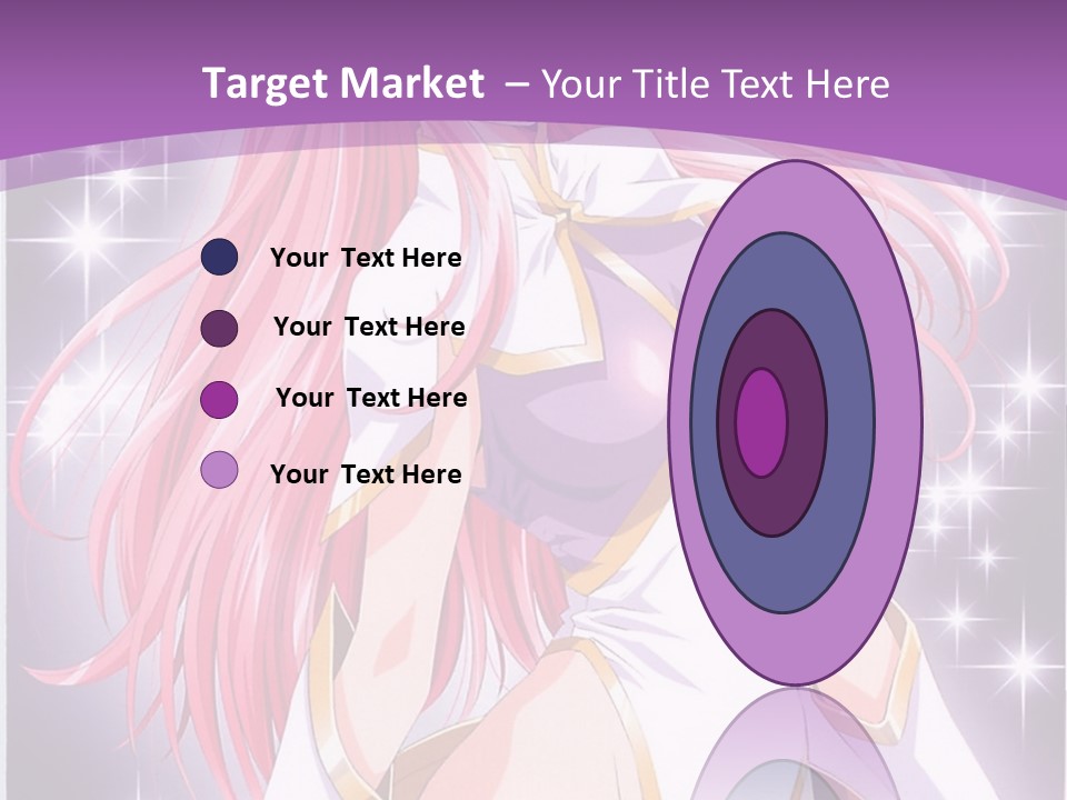 A Girl With Pink Hair Is Standing In Front Of A Purple Background PowerPoint Template