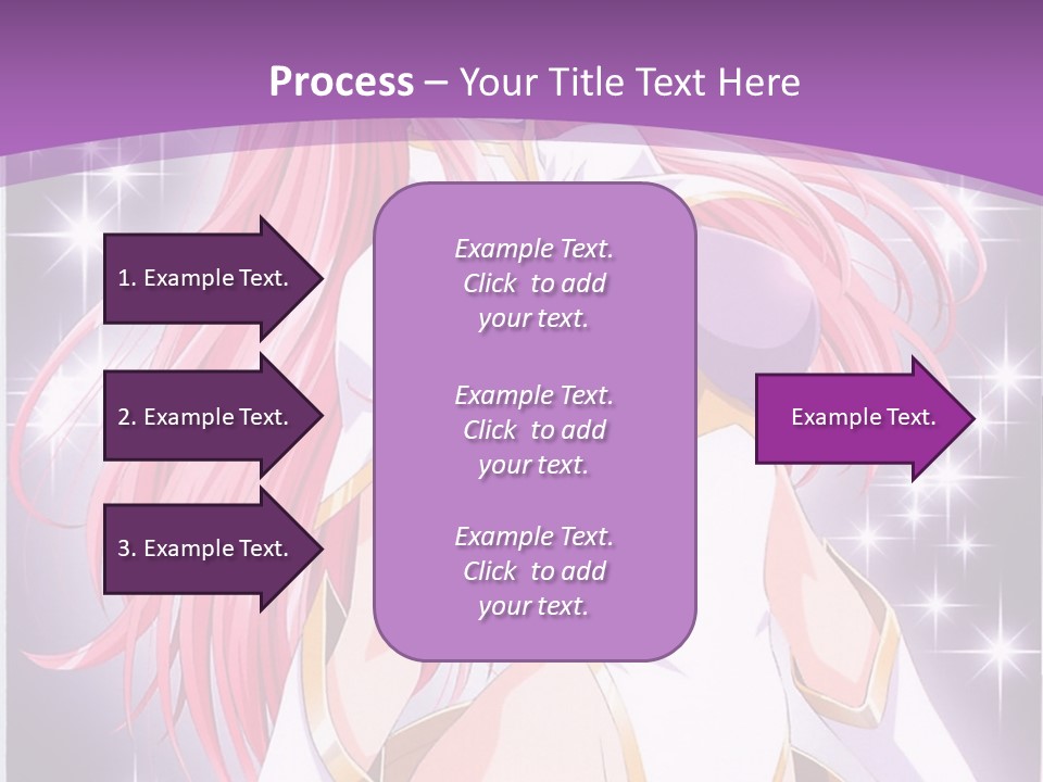 A Girl With Pink Hair Is Standing In Front Of A Purple Background PowerPoint Template