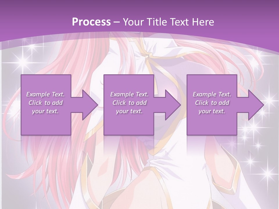 A Girl With Pink Hair Is Standing In Front Of A Purple Background PowerPoint Template