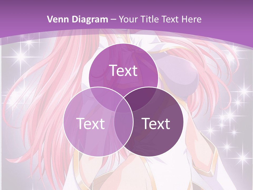 A Girl With Pink Hair Is Standing In Front Of A Purple Background PowerPoint Template