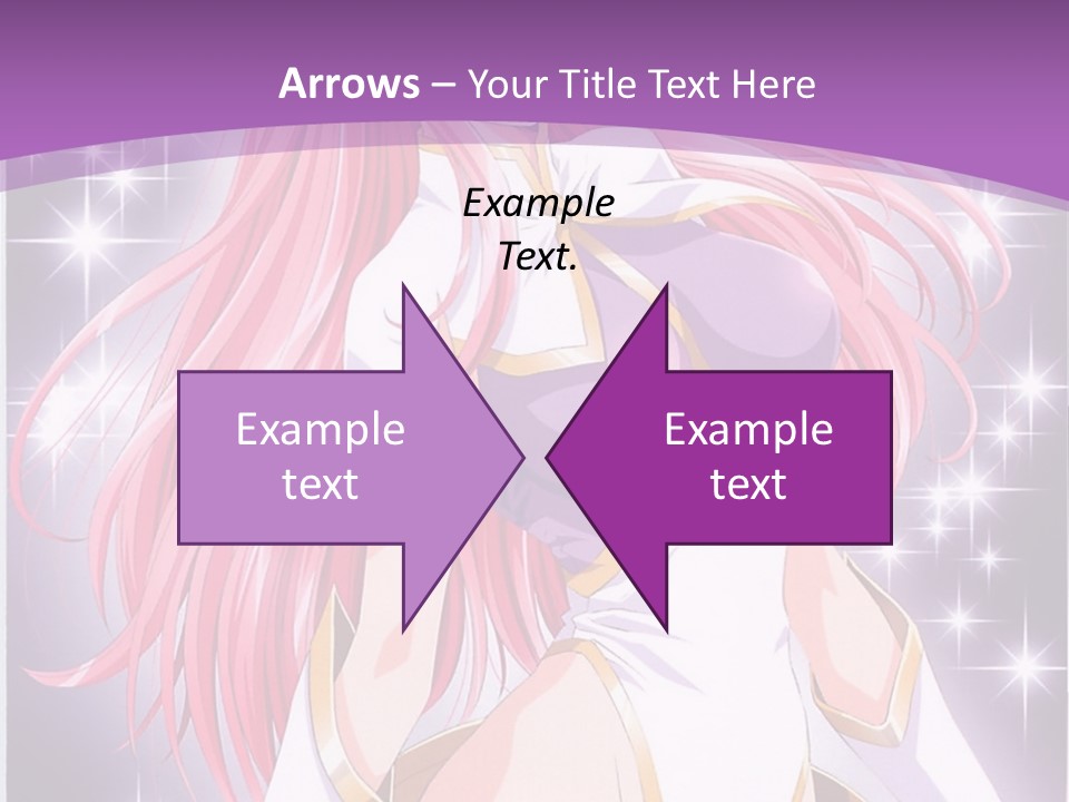 A Girl With Pink Hair Is Standing In Front Of A Purple Background PowerPoint Template