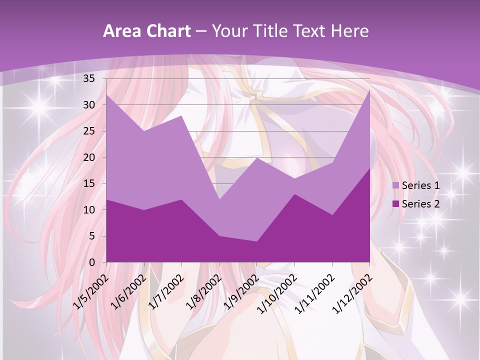 A Girl With Pink Hair Is Standing In Front Of A Purple Background PowerPoint Template