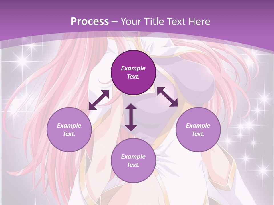 A Girl With Pink Hair Is Standing In Front Of A Purple Background PowerPoint Template