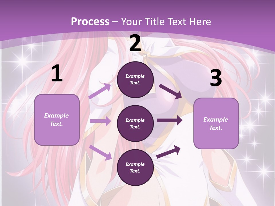 A Girl With Pink Hair Is Standing In Front Of A Purple Background PowerPoint Template