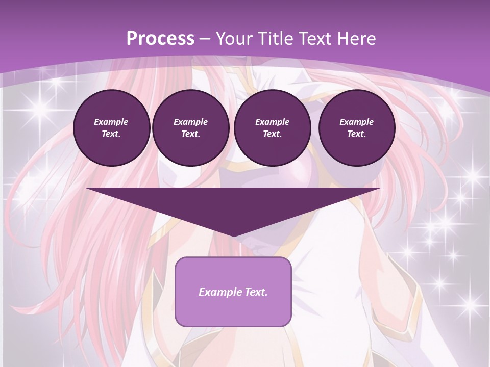 A Girl With Pink Hair Is Standing In Front Of A Purple Background PowerPoint Template