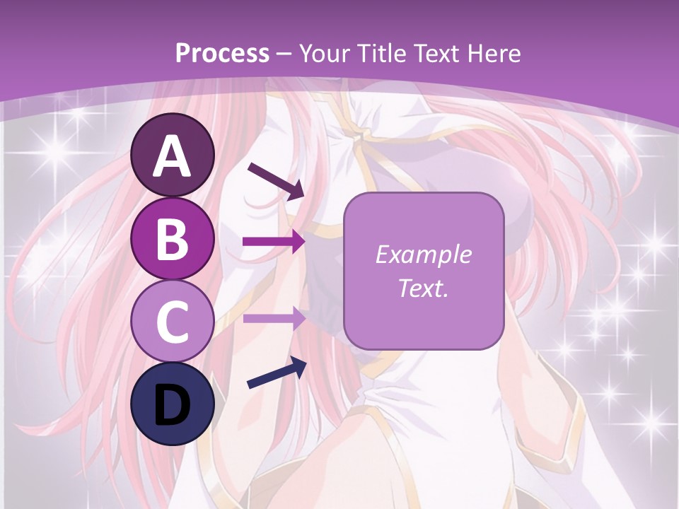 A Girl With Pink Hair Is Standing In Front Of A Purple Background PowerPoint Template
