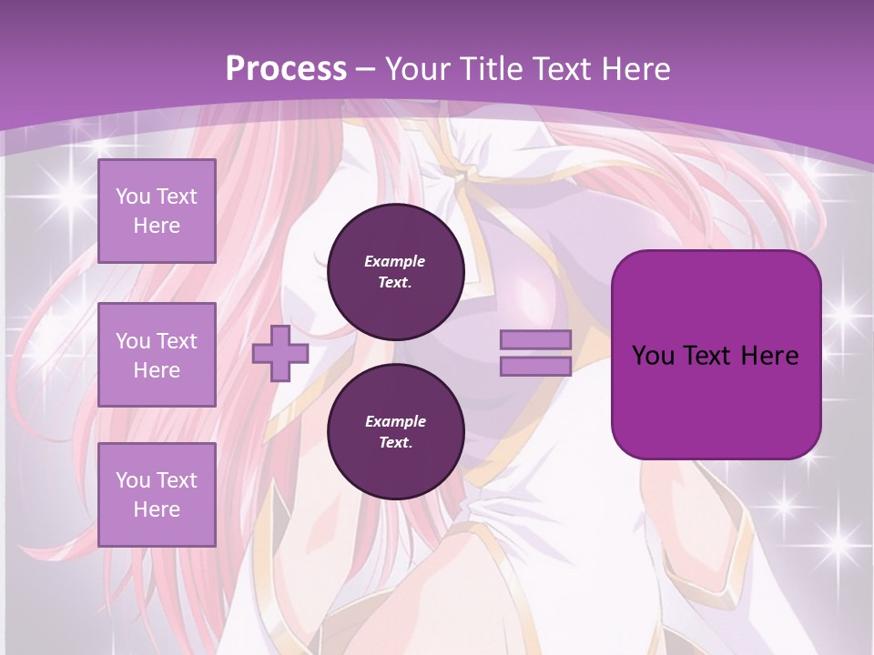 A Girl With Pink Hair Is Standing In Front Of A Purple Background PowerPoint Template