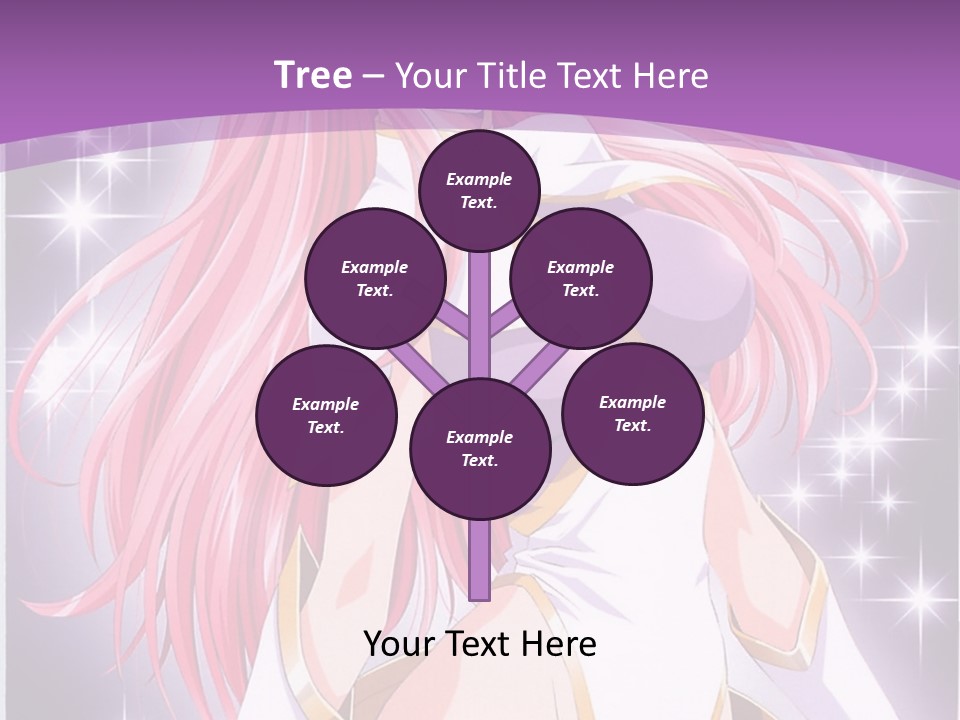 A Girl With Pink Hair Is Standing In Front Of A Purple Background PowerPoint Template