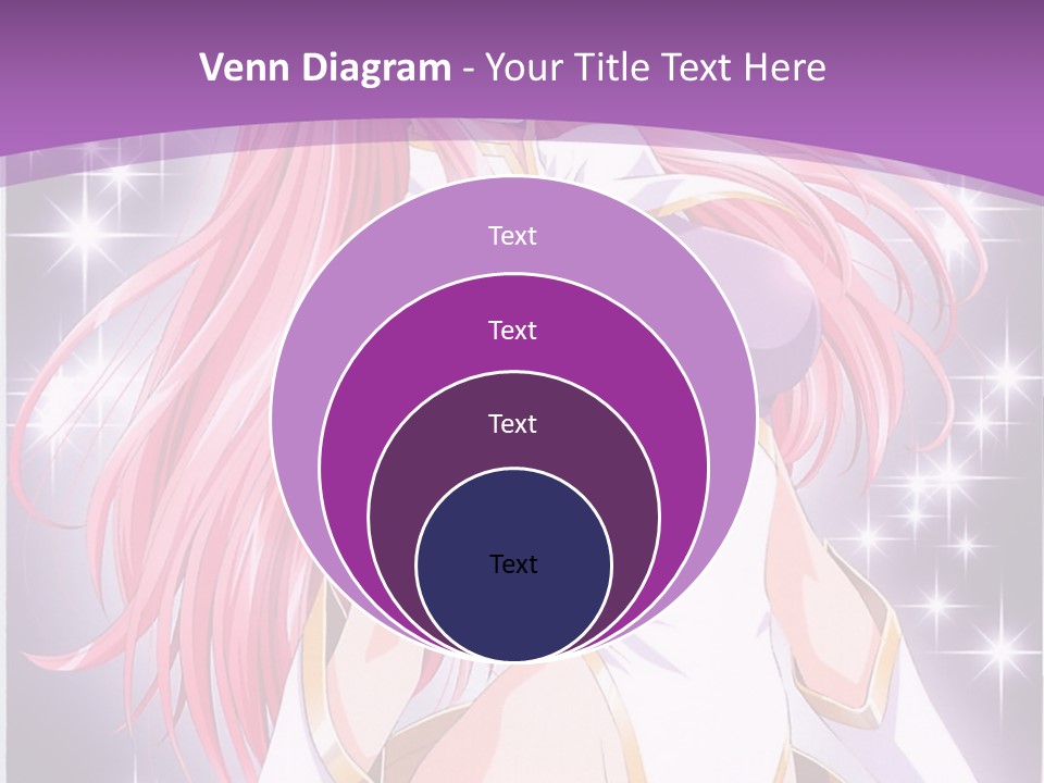 A Girl With Pink Hair Is Standing In Front Of A Purple Background PowerPoint Template