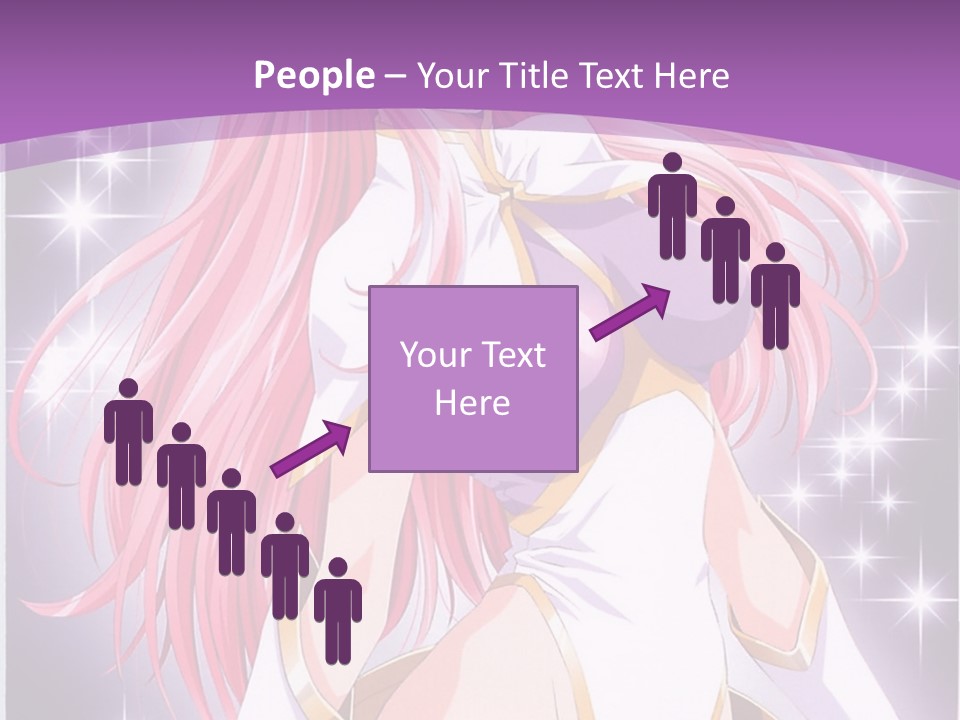 A Girl With Pink Hair Is Standing In Front Of A Purple Background PowerPoint Template