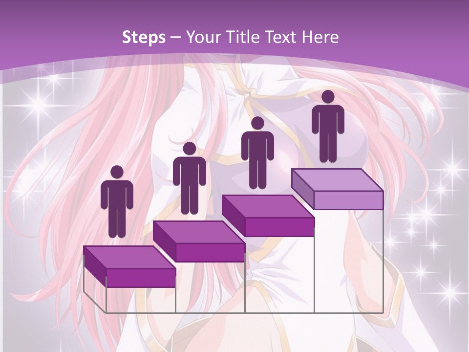 A Girl With Pink Hair Is Standing In Front Of A Purple Background PowerPoint Template