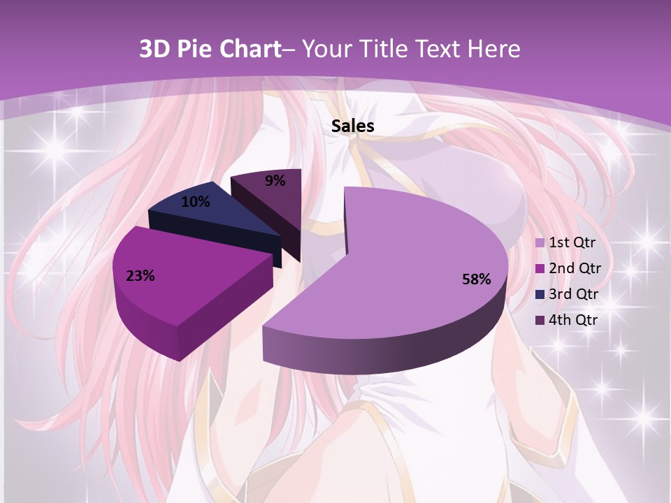 A Girl With Pink Hair Is Standing In Front Of A Purple Background PowerPoint Template