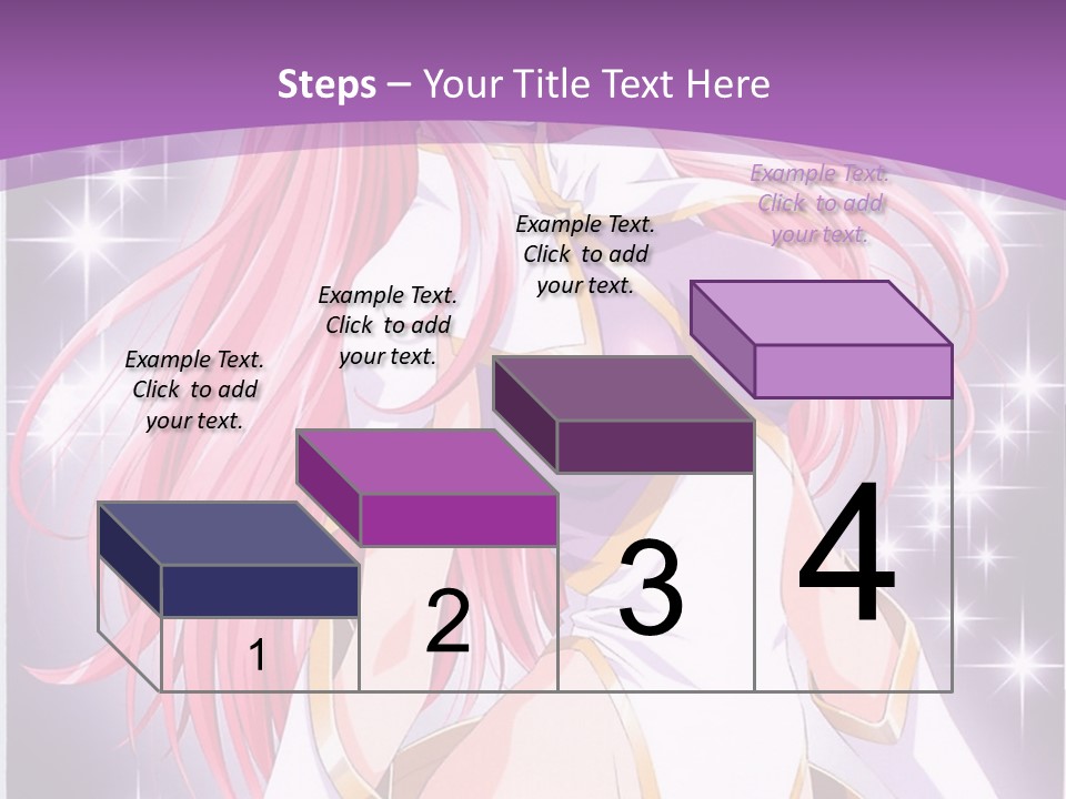A Girl With Pink Hair Is Standing In Front Of A Purple Background PowerPoint Template