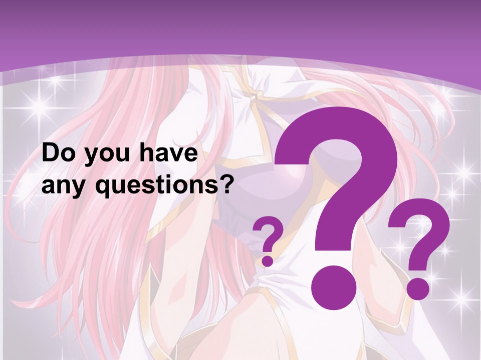 A Girl With Pink Hair Is Standing In Front Of A Purple Background PowerPoint Template
