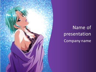 A Woman With Green Hair Is Wrapped In A Towel PowerPoint Template