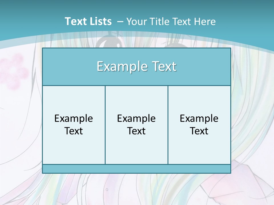 A Girl With Green Hair Is Standing In Front Of A Blue Background PowerPoint Template