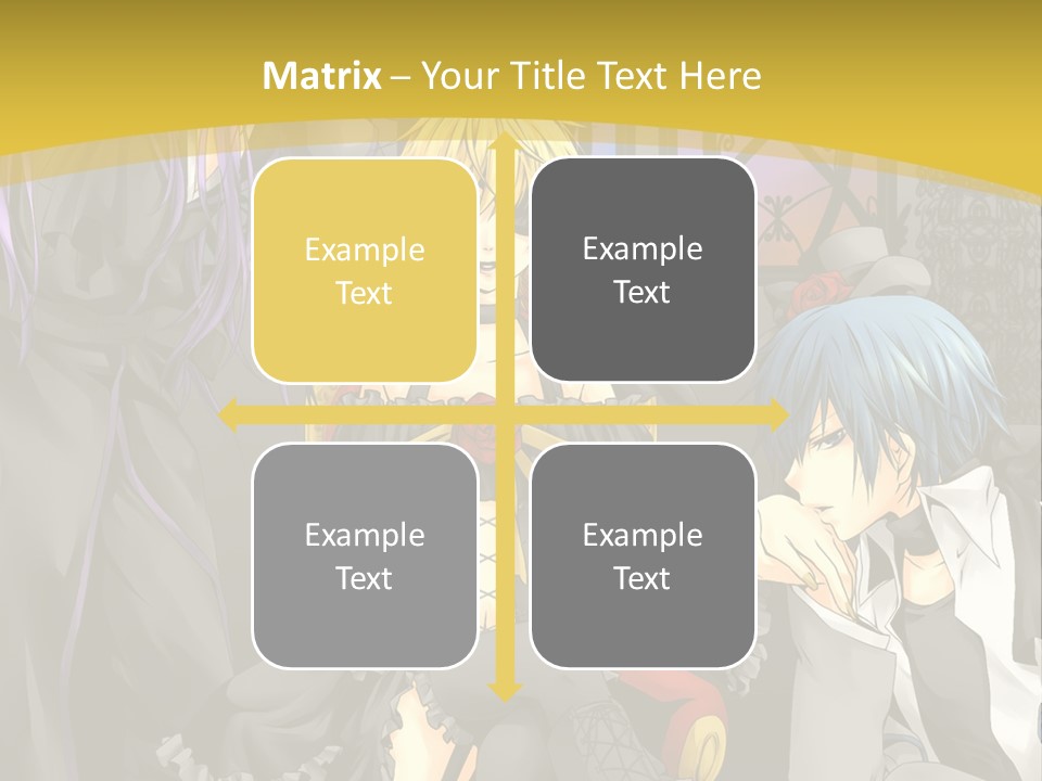 A Group Of Anime Characters Sitting On A Bench PowerPoint Template