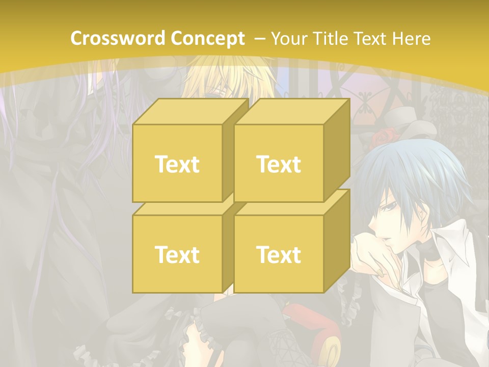 A Group Of Anime Characters Sitting On A Bench PowerPoint Template