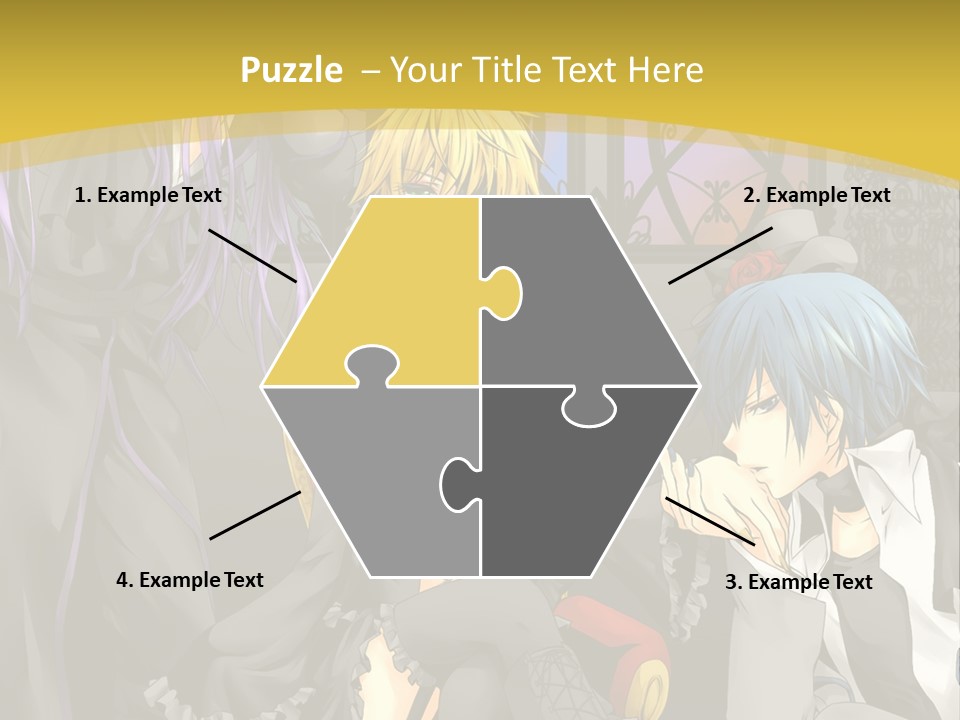 A Group Of Anime Characters Sitting On A Bench PowerPoint Template