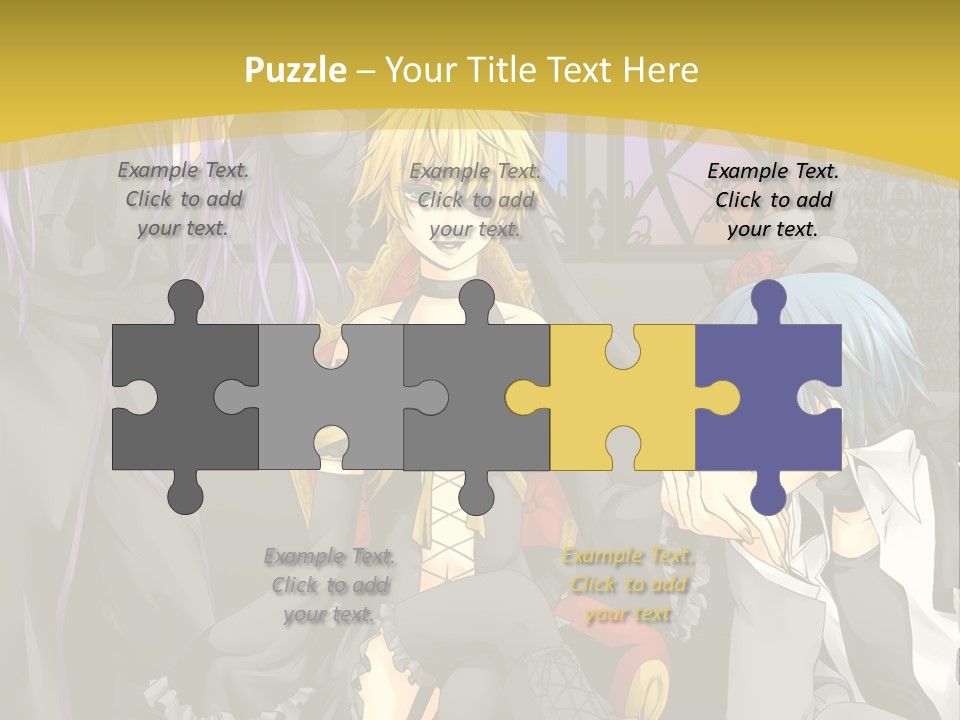 A Group Of Anime Characters Sitting On A Bench PowerPoint Template