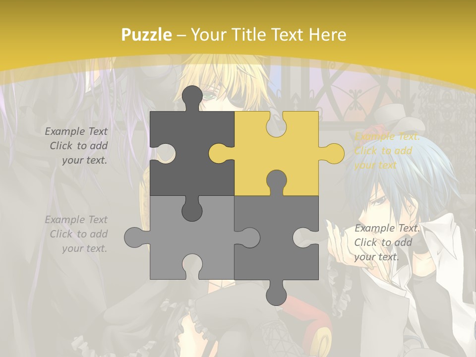 A Group Of Anime Characters Sitting On A Bench PowerPoint Template