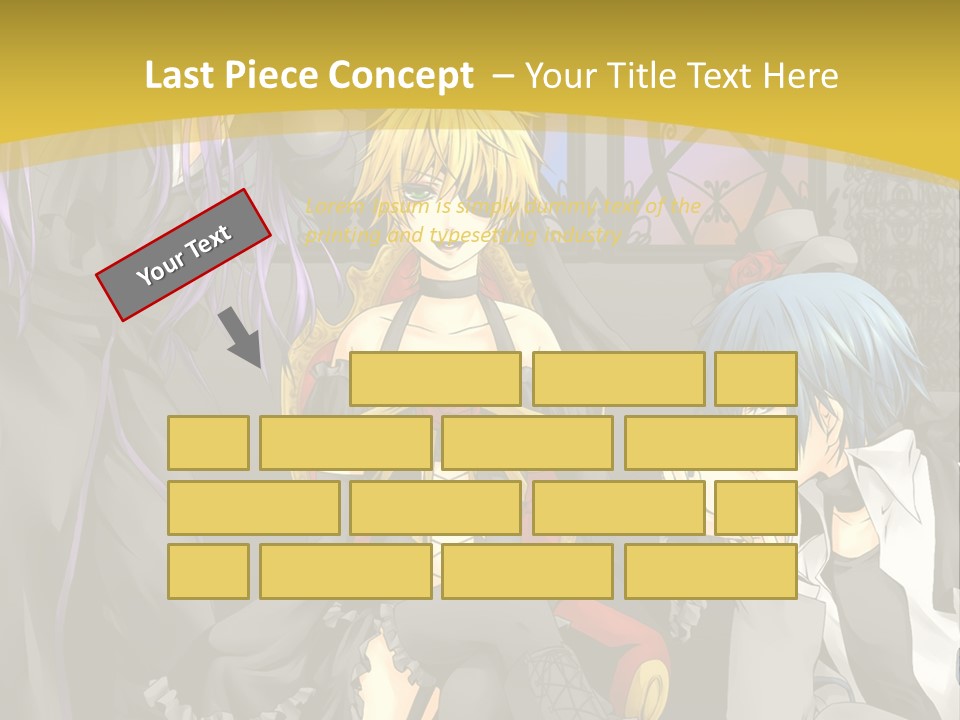 A Group Of Anime Characters Sitting On A Bench PowerPoint Template