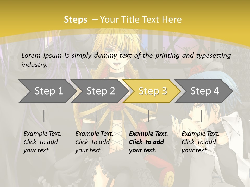 A Group Of Anime Characters Sitting On A Bench PowerPoint Template