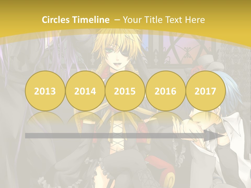 A Group Of Anime Characters Sitting On A Bench PowerPoint Template