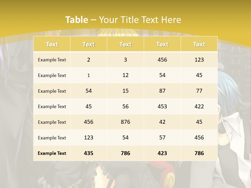 A Group Of Anime Characters Sitting On A Bench PowerPoint Template