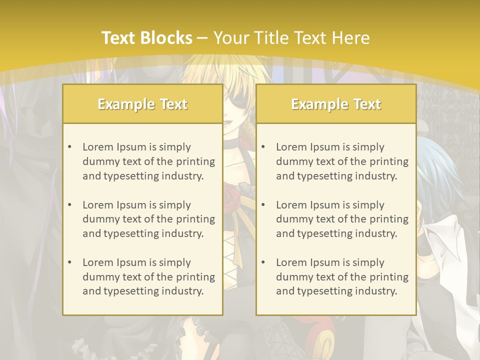 A Group Of Anime Characters Sitting On A Bench PowerPoint Template