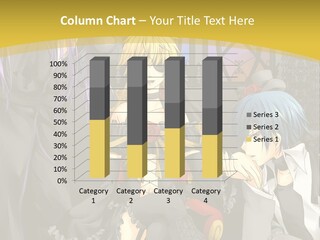 A Group Of Anime Characters Sitting On A Bench PowerPoint Template