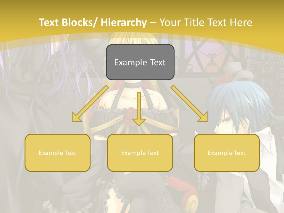 A Group Of Anime Characters Sitting On A Bench PowerPoint Template