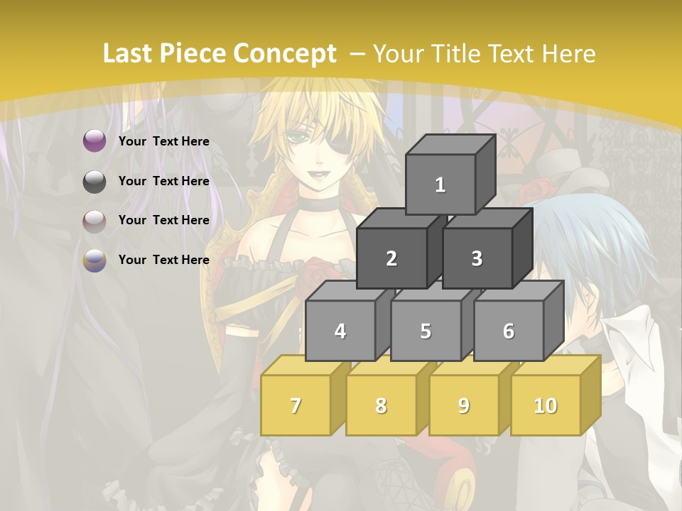 A Group Of Anime Characters Sitting On A Bench PowerPoint Template