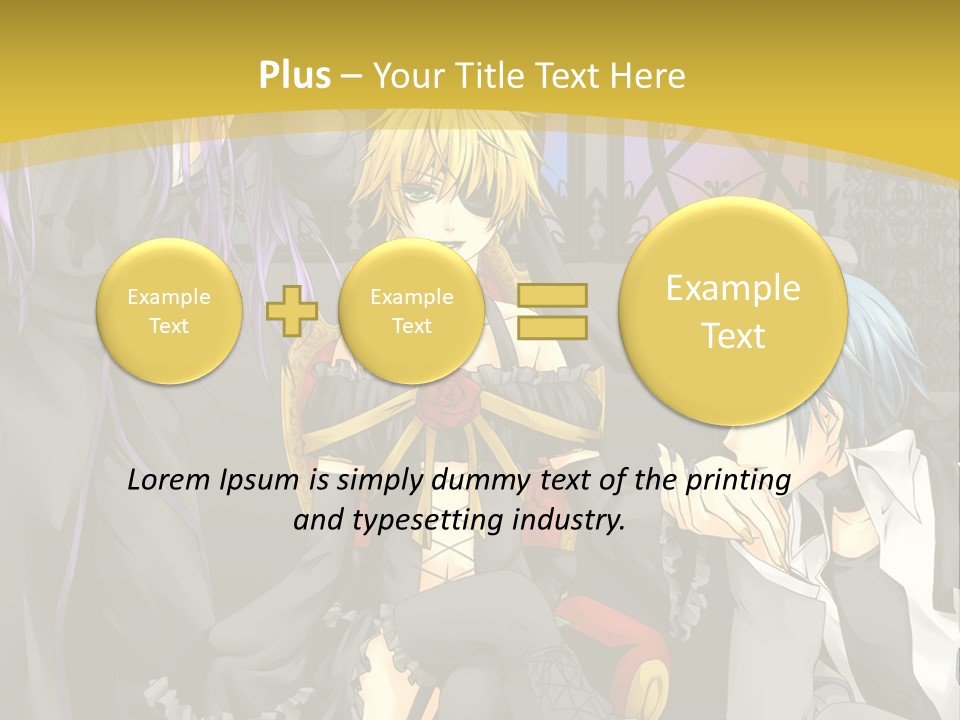 A Group Of Anime Characters Sitting On A Bench PowerPoint Template