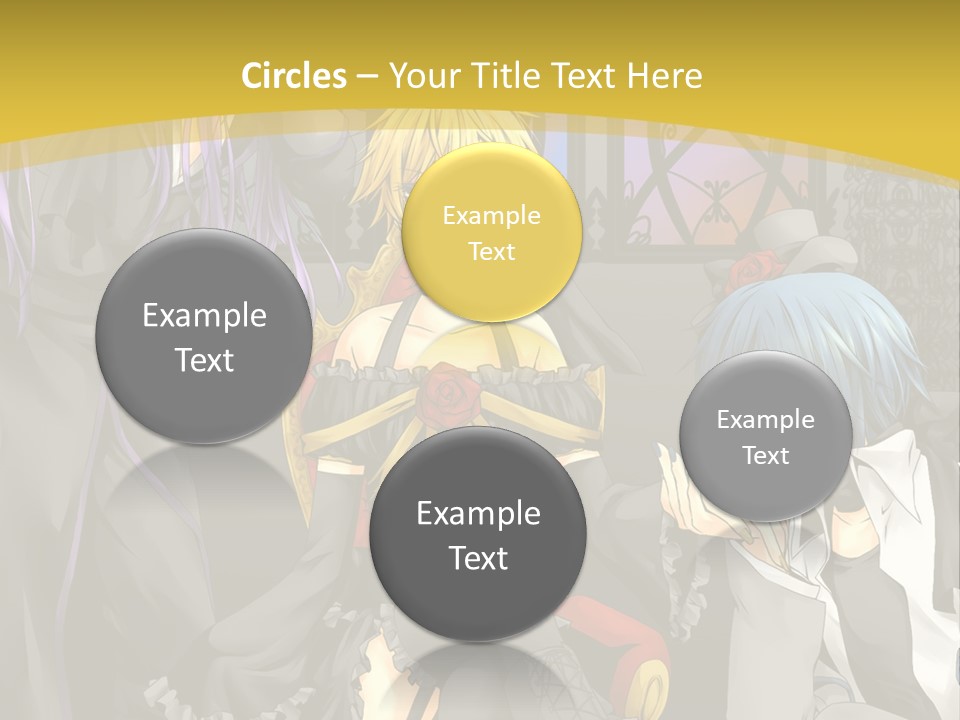 A Group Of Anime Characters Sitting On A Bench PowerPoint Template