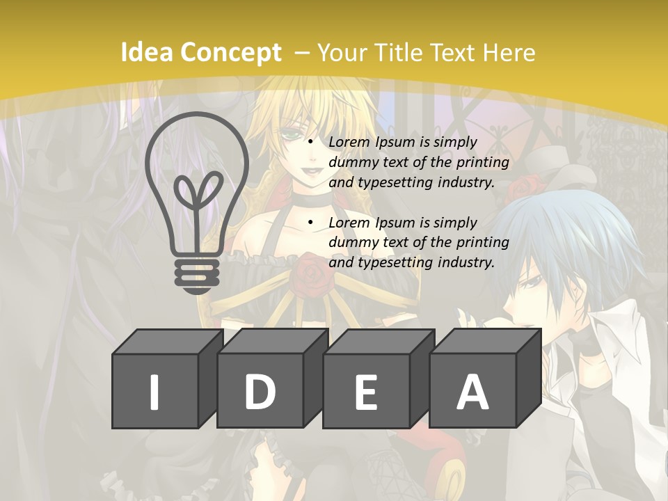 A Group Of Anime Characters Sitting On A Bench PowerPoint Template