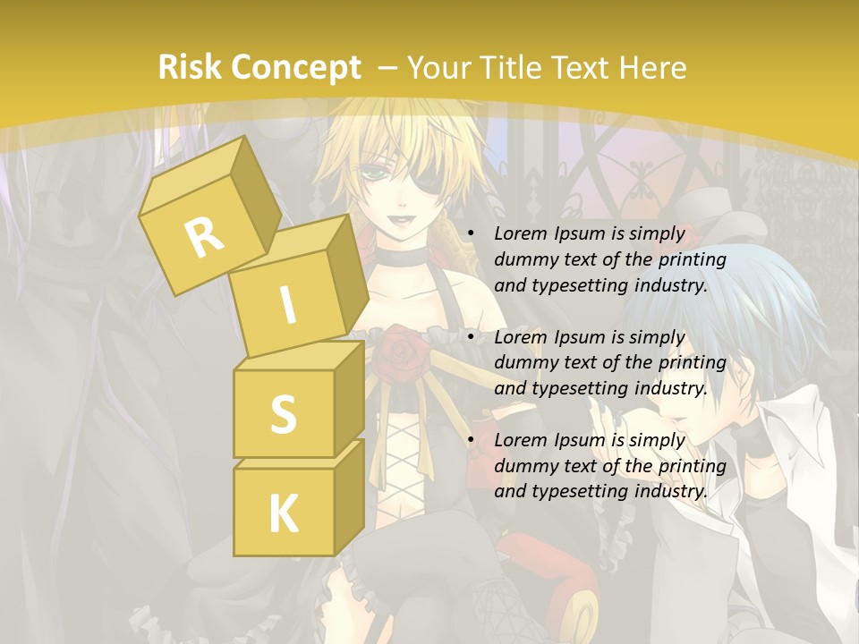 A Group Of Anime Characters Sitting On A Bench PowerPoint Template