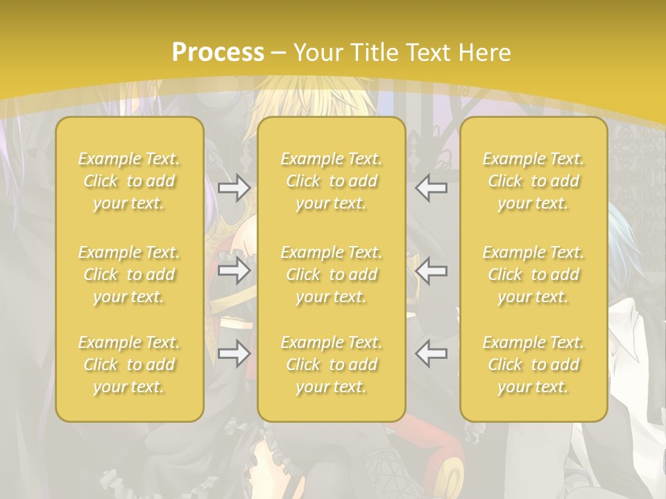 A Group Of Anime Characters Sitting On A Bench PowerPoint Template