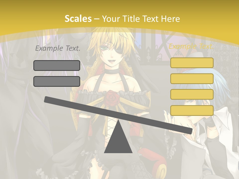 A Group Of Anime Characters Sitting On A Bench PowerPoint Template