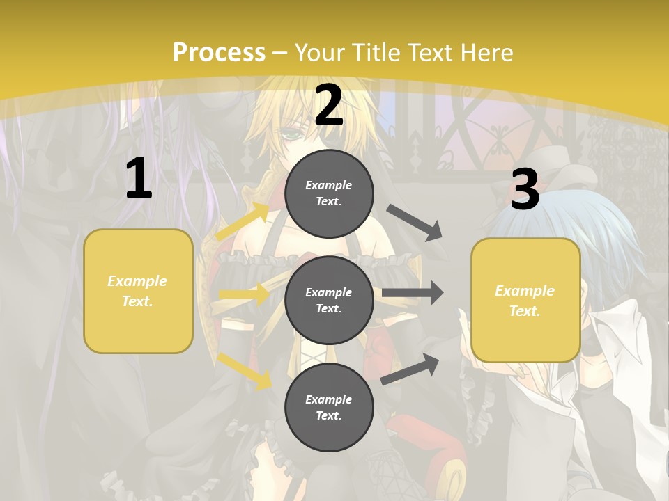 A Group Of Anime Characters Sitting On A Bench PowerPoint Template