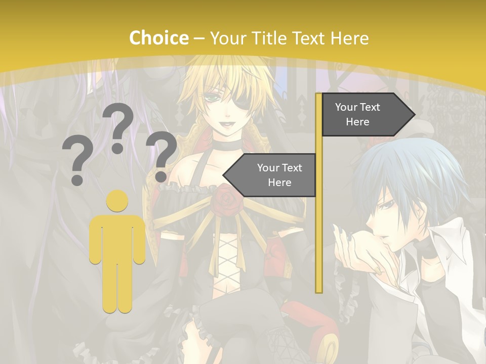 A Group Of Anime Characters Sitting On A Bench PowerPoint Template