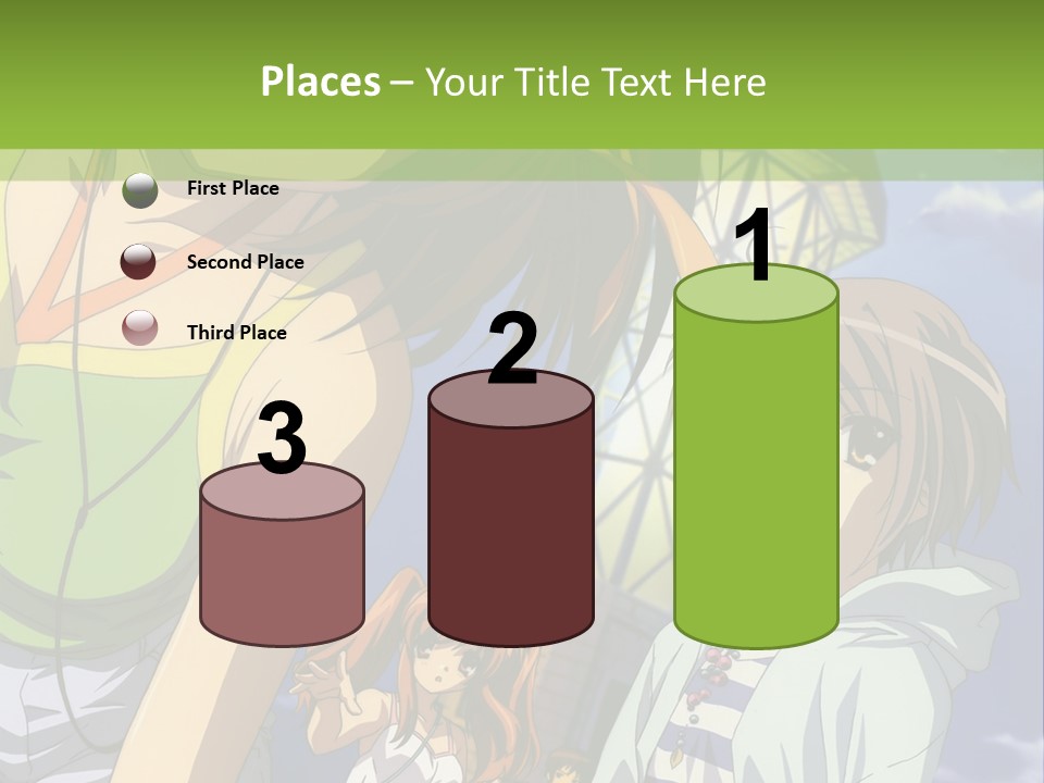 A Group Of Anime Girls Standing Next To Each Other PowerPoint Template