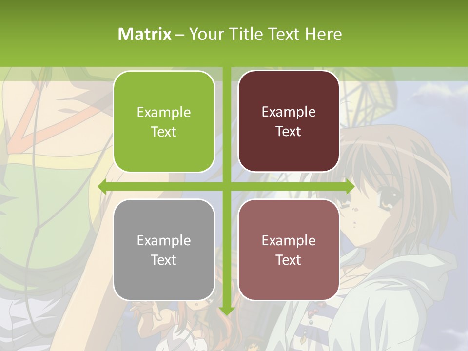 A Group Of Anime Girls Standing Next To Each Other PowerPoint Template