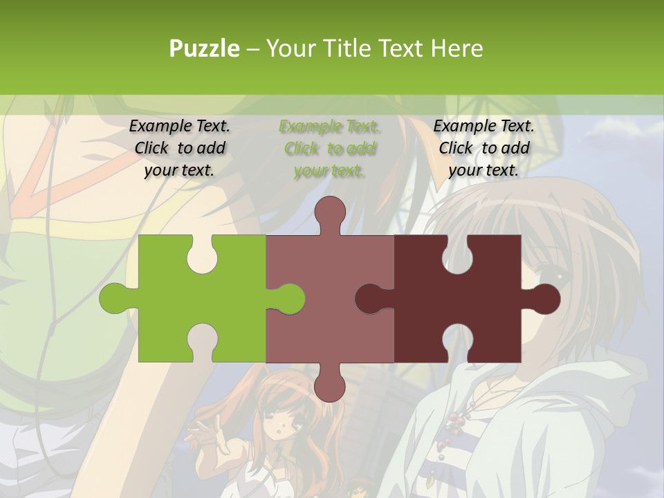 A Group Of Anime Girls Standing Next To Each Other PowerPoint Template